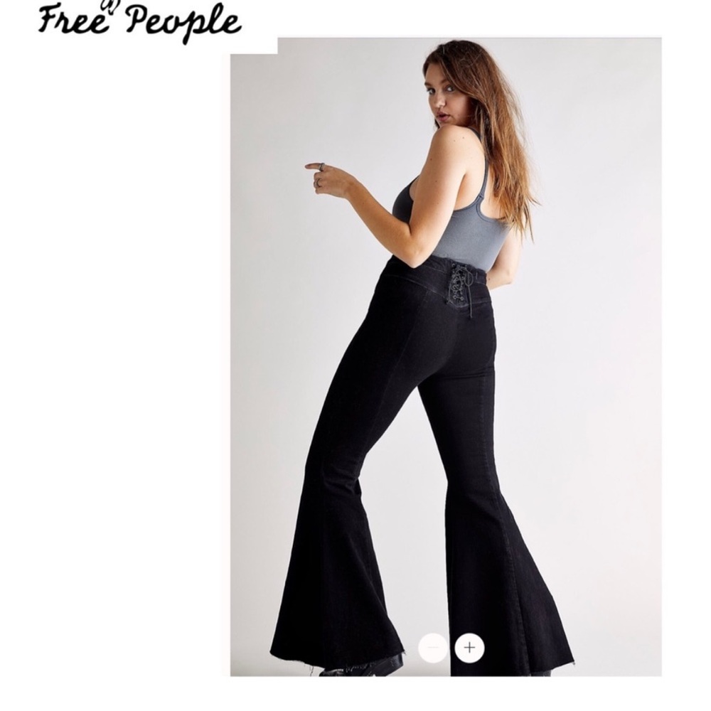 Free People CRVY flare pants black